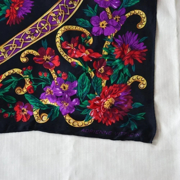 Vtg Adrienne Vittadini  Floral Scarf - Picture 4 of 8